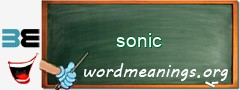 WordMeaning blackboard for sonic
